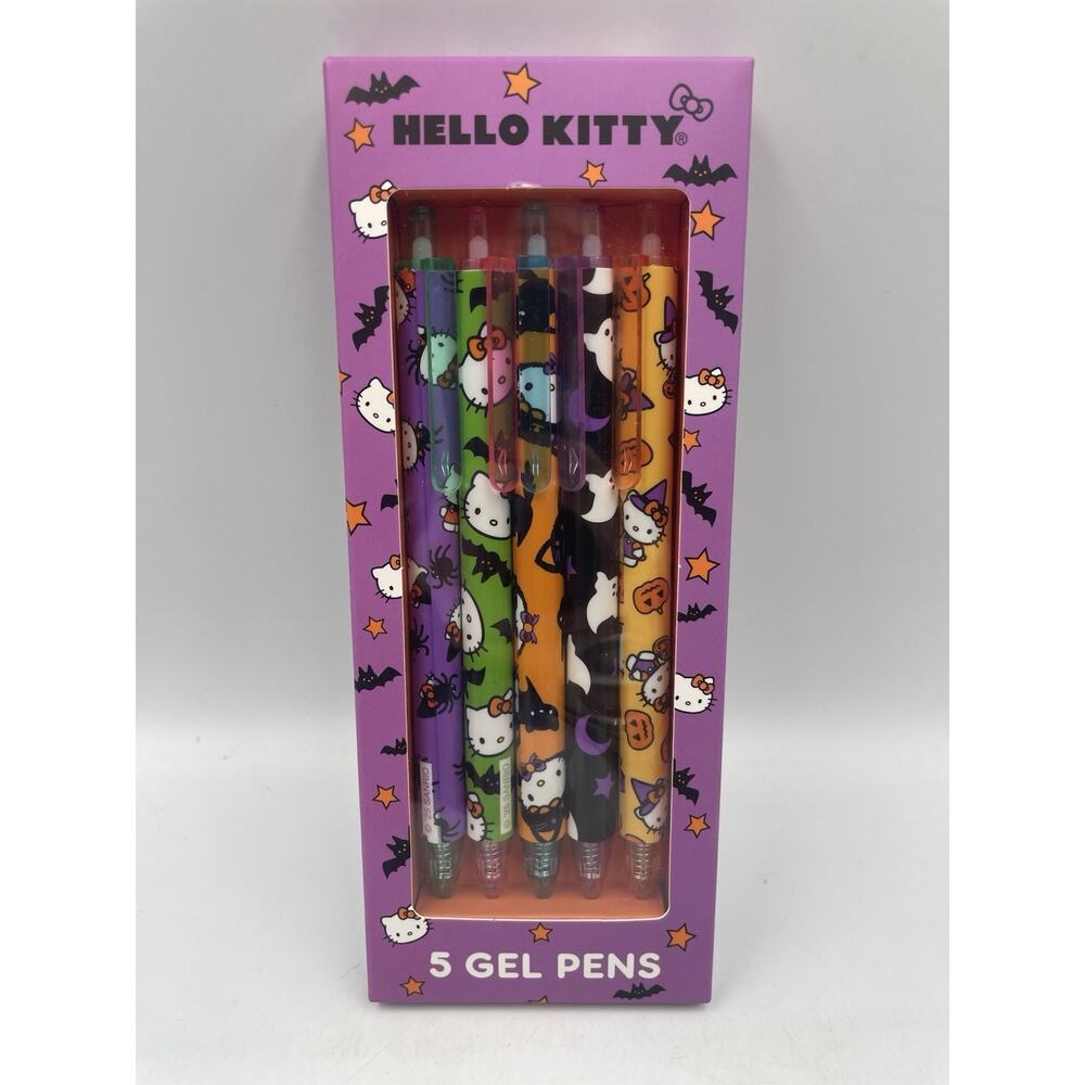 Hello Kitty Halloween Bats Gel Pens Set VHTF NEW - Fast Shipping!